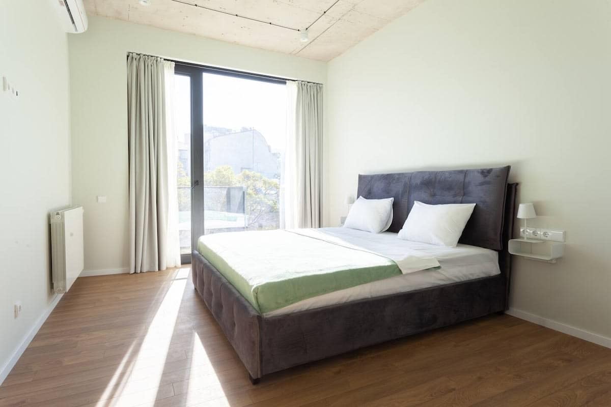 Inviting bedroom features a comfortable double bed