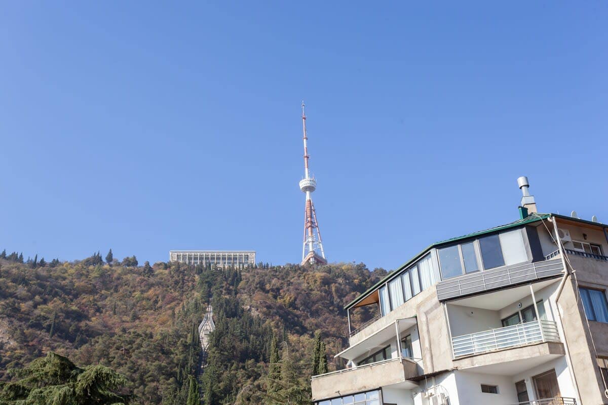 View to the Tbilisi TV Tower, the symbol of the city