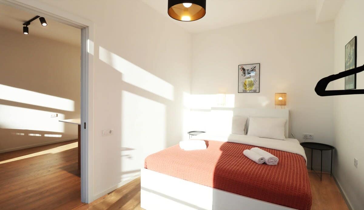 Rest easy in the comfortable double bed, complete with fresh linens for a cozy night’s sleep