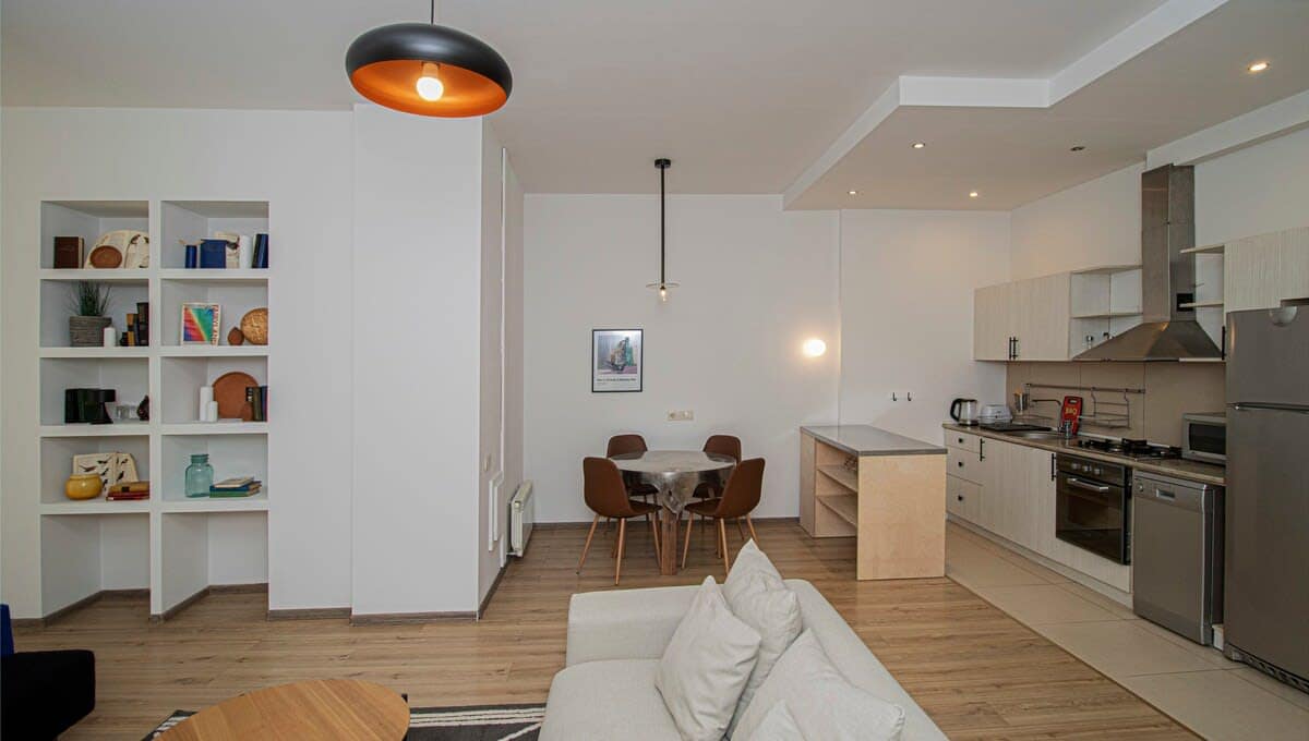 Well-arranged living room with a functional design