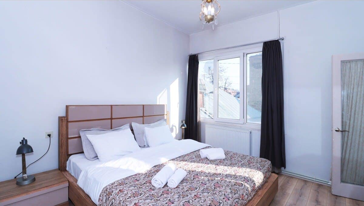 Large windows fill the room with natural light
