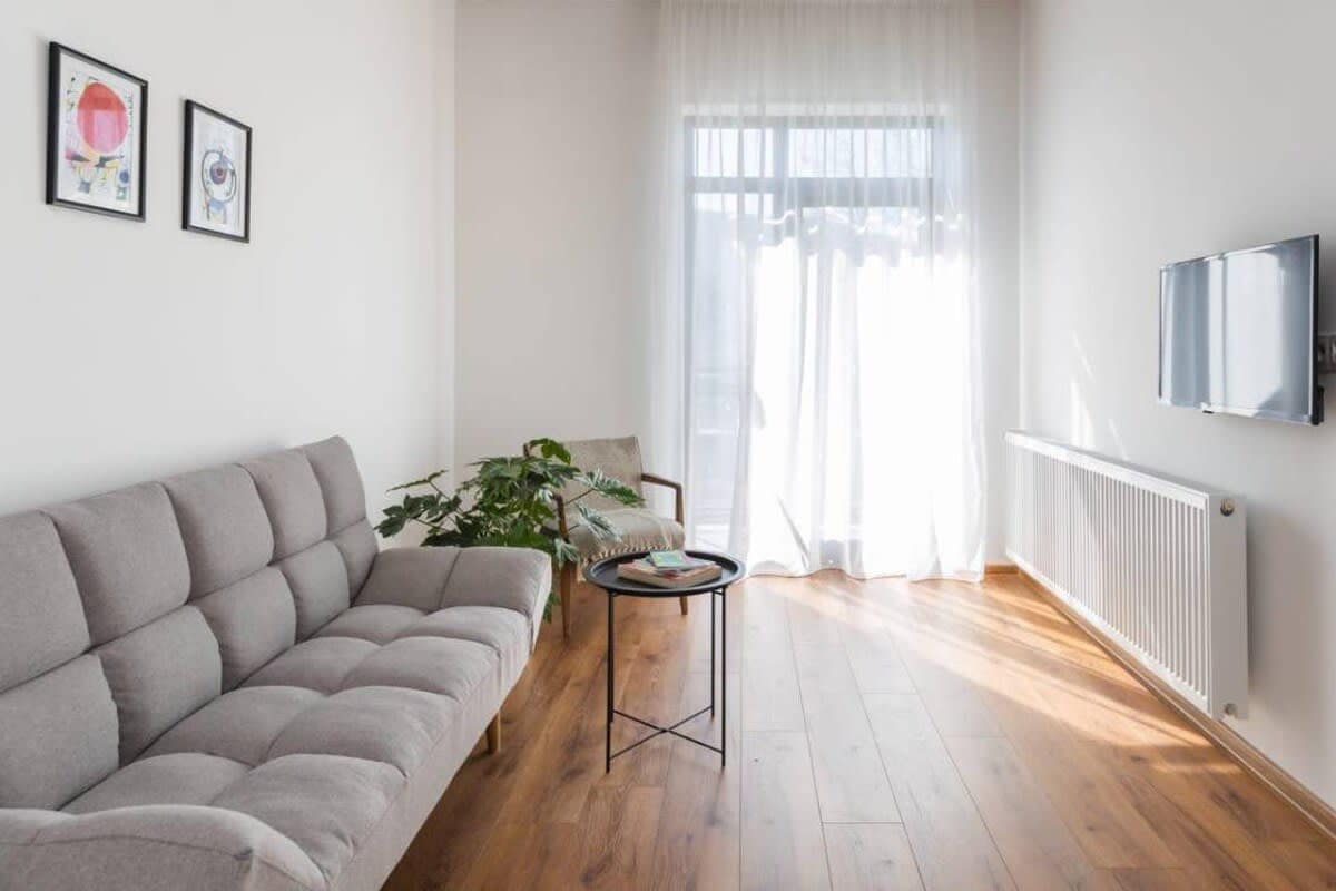 Sofa bed provides a versatile seating and sleeping solution, perfect for extra guests or a comfortable place to relax