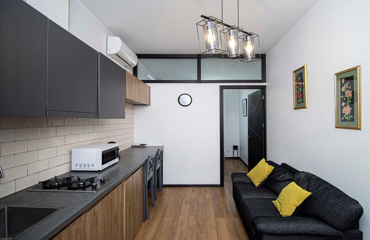 Well-arranged living room with functional design