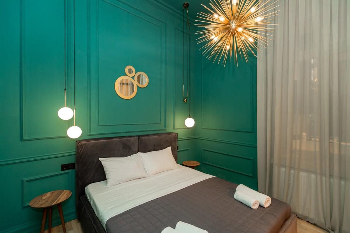 Double bed create a serene, relaxing space for rest.