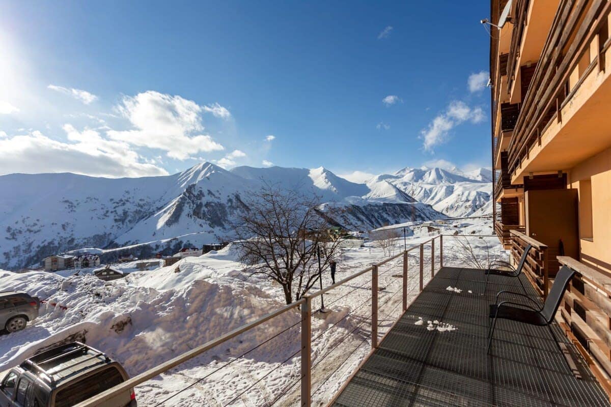 Incredible views of Gudauri mountains from the apartment.