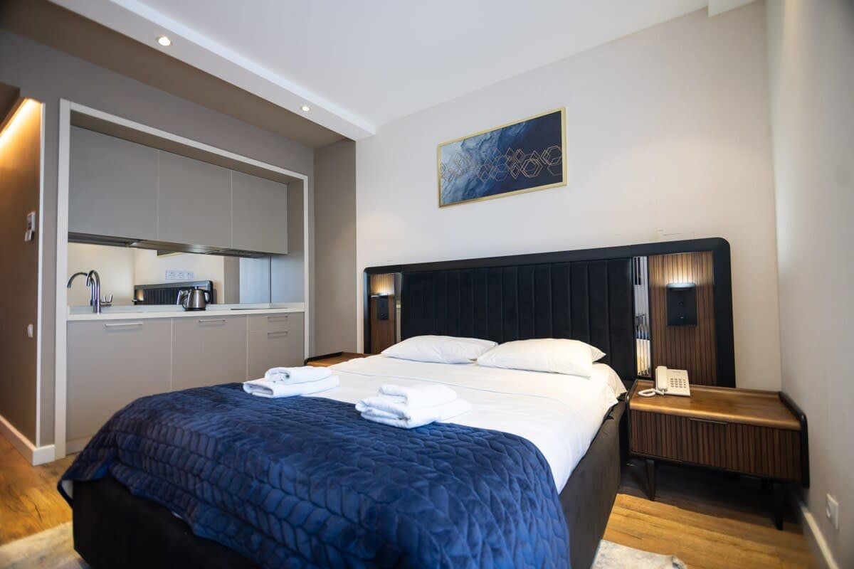 Plush and inviting double bed ensures a restful night’s sleep