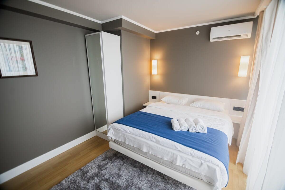 Wardrobe provides ample storage space, keeping your belongings neatly organized