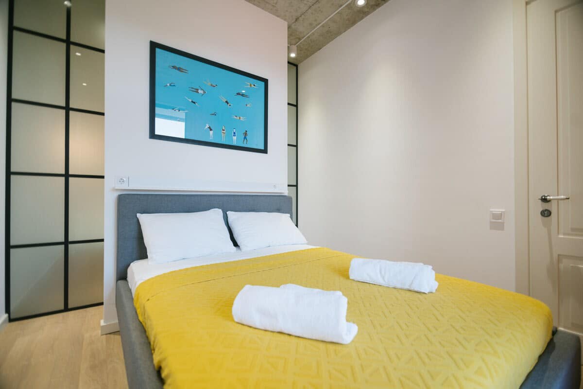 Relax in a calming environment with yellow tones dominating the decor