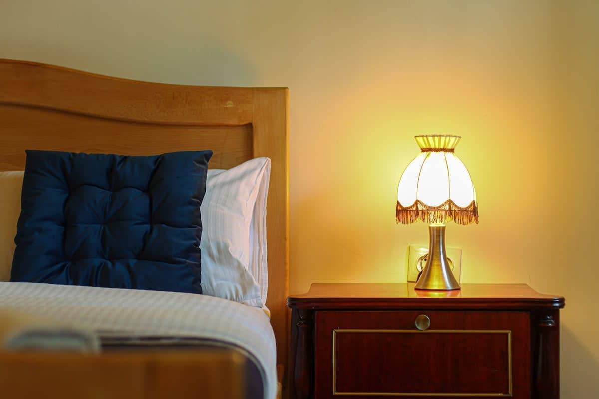 Stylish lamp adds a warm glow