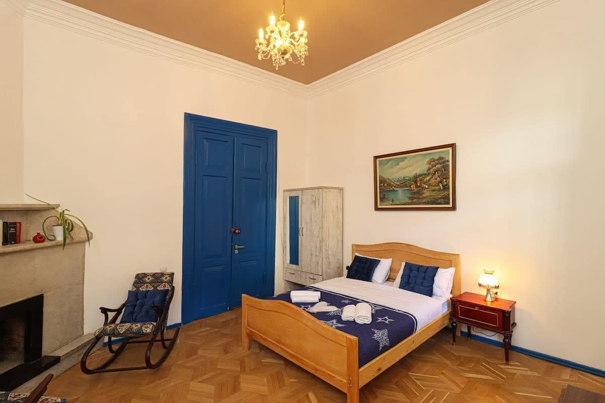 Convenient wardrobe provides ample storage for your belongings, keeping the space organized and clutter-free