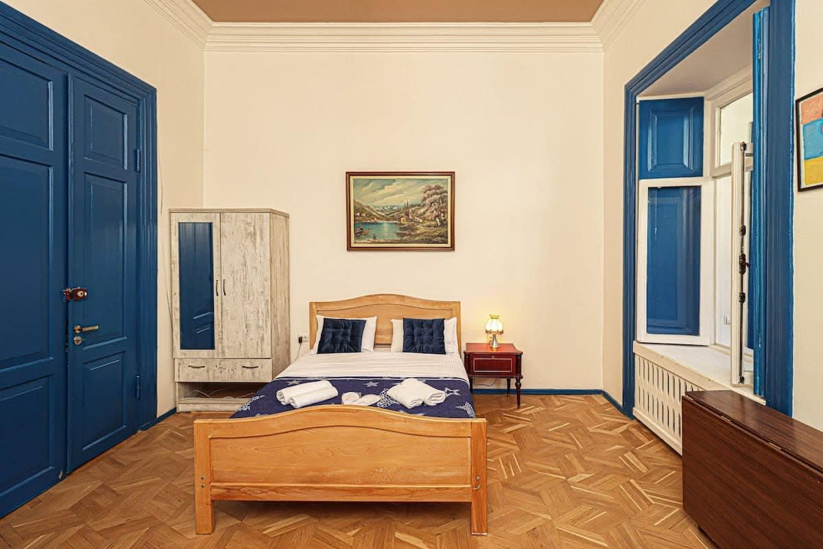 Inviting double bed, perfect for restful nights and rejuvenating sleep