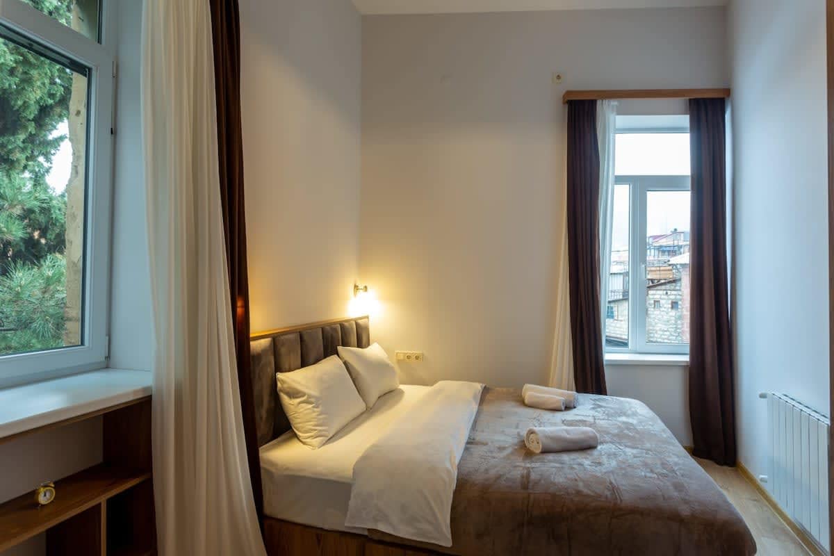 Dressed in fresh linens, ensures a comfortable sleep