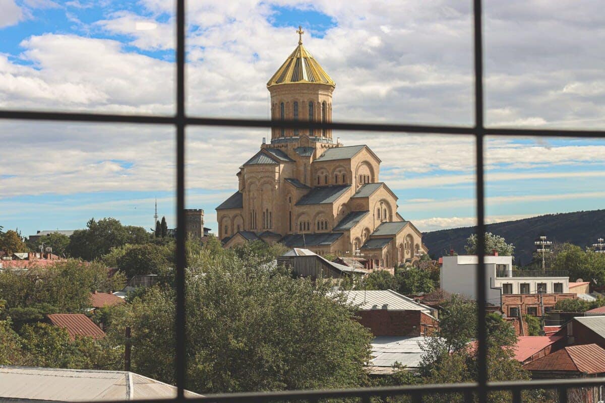Admire the unique blend of historic and modern architecture from your window.