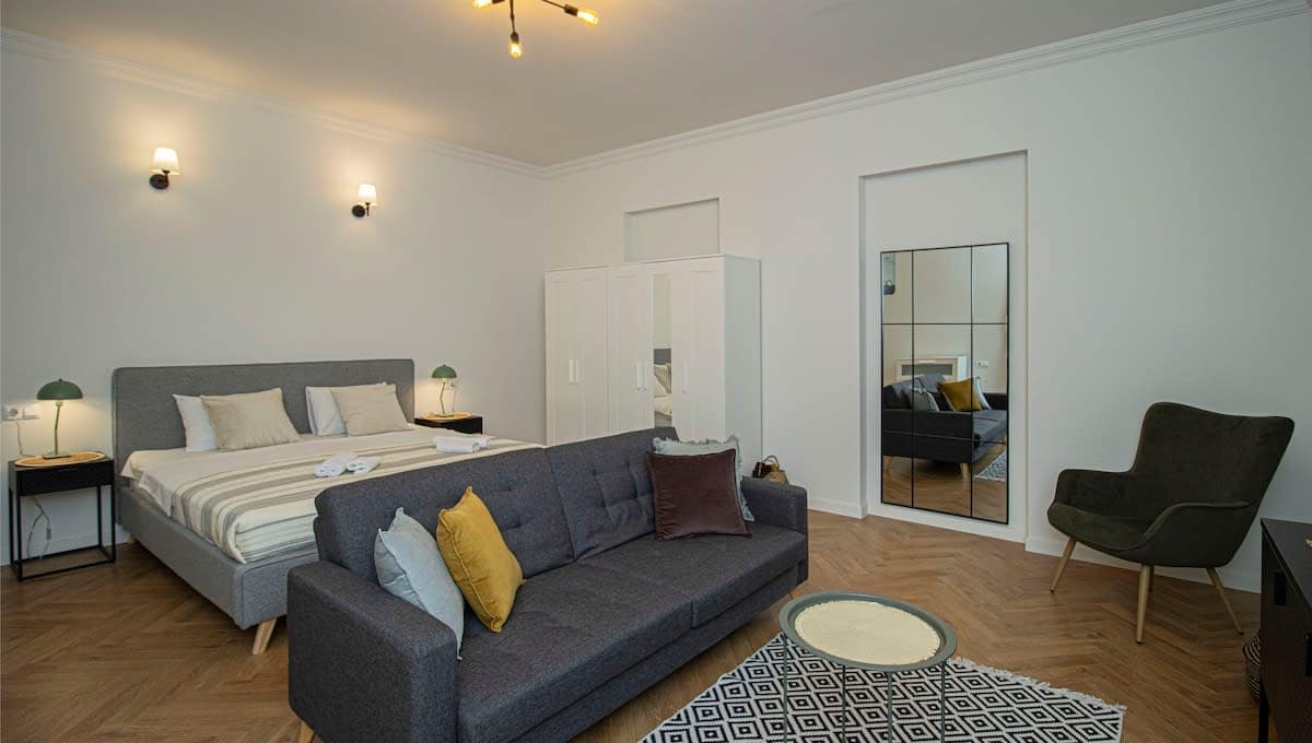 The living space is thoughtfully arranged to maximize comfort and functionality