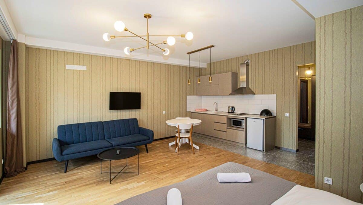 Studio is thoughtfully arranged to maximize both space and comfort.
