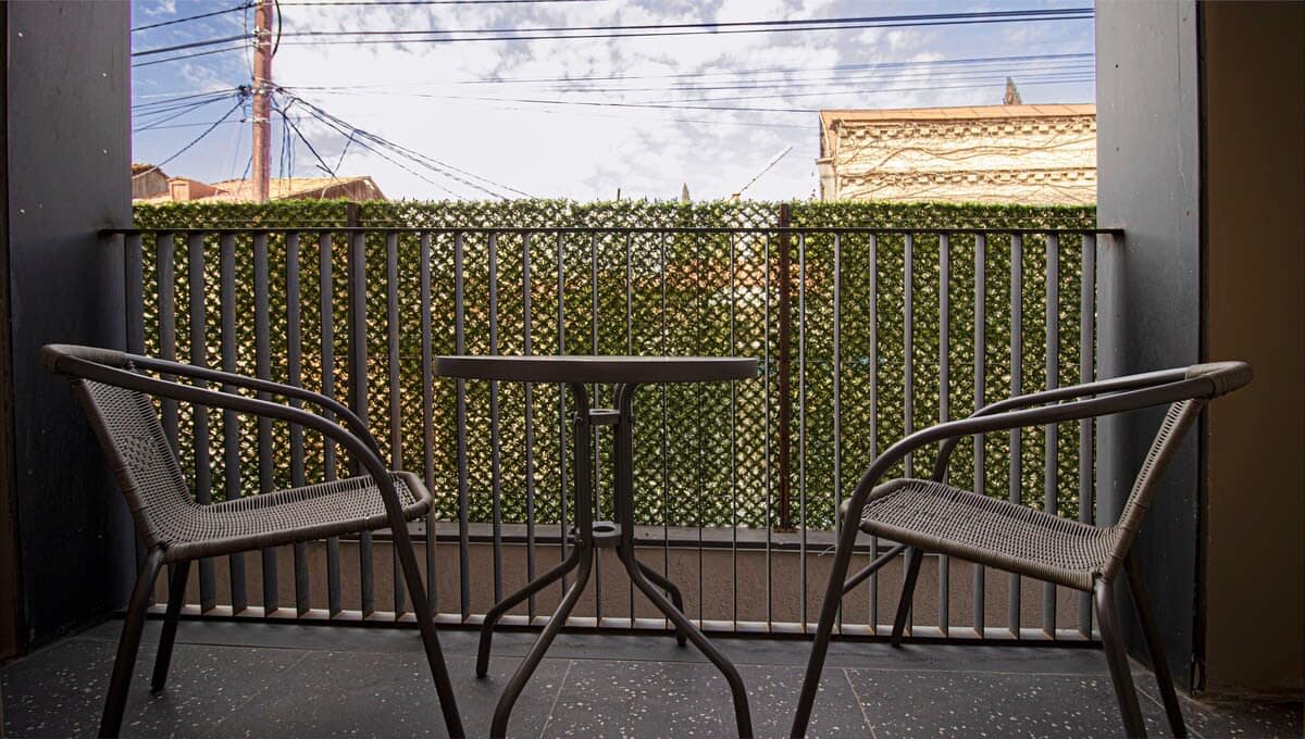 Well-furnished balcony, perfect for morning coffees
